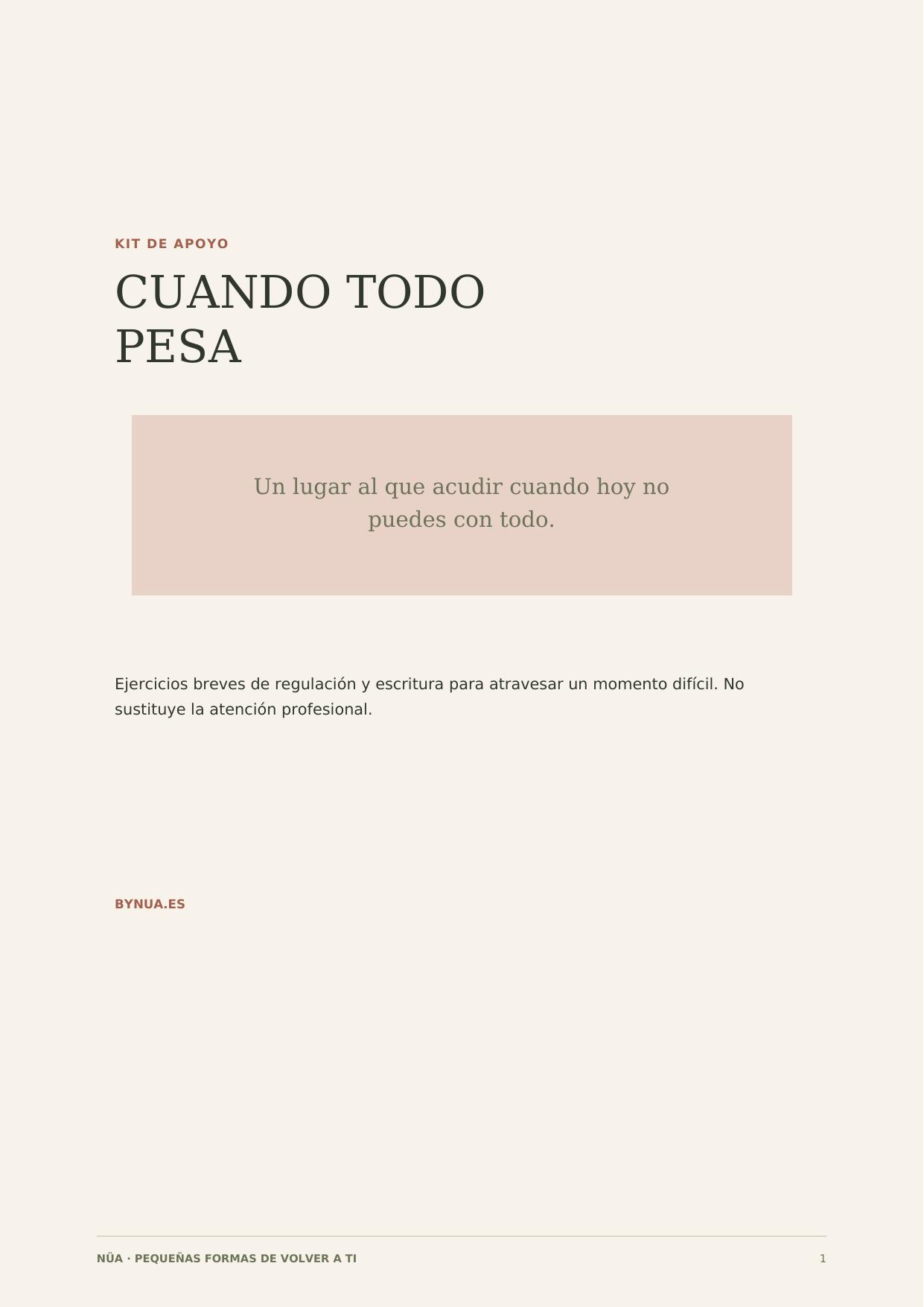 Portada de Cuando todo pesa
